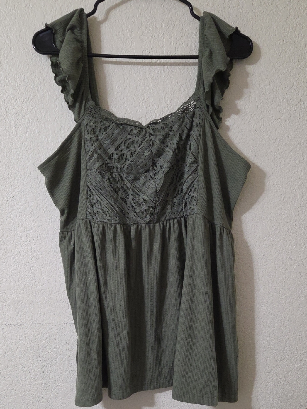 torrid Olive Green Lace Yoke Camisole